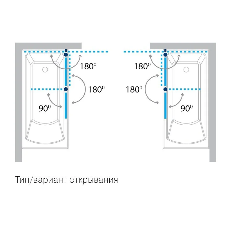 Шторка на ванну Koller Pool Waterfall Line QP97(left) chrome,clear