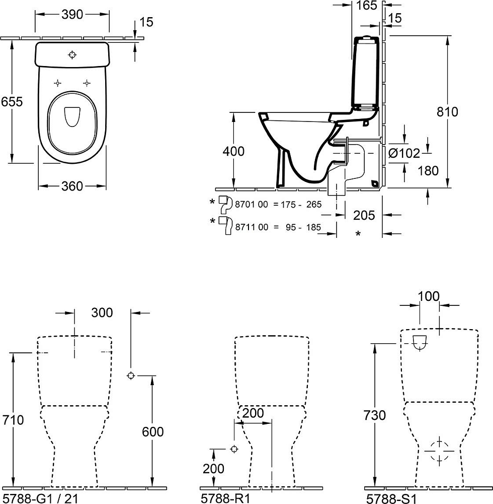 Унитаз-компакт Villeroy & Boch O'Novo 56581001 с бачком 5788S101 alpin