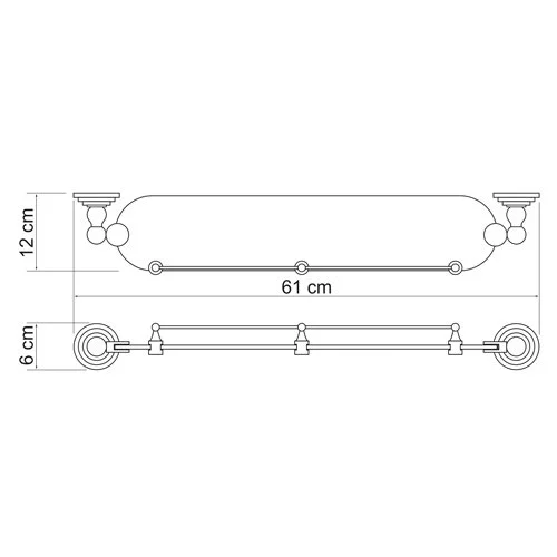 Полка WasserKRAFT Ammer К-7000 K-7044 хром;белый