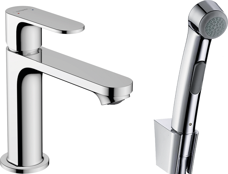 Смеситель для раковины с гигиеническим душем Hansgrohe Rebris S 72215000, хром