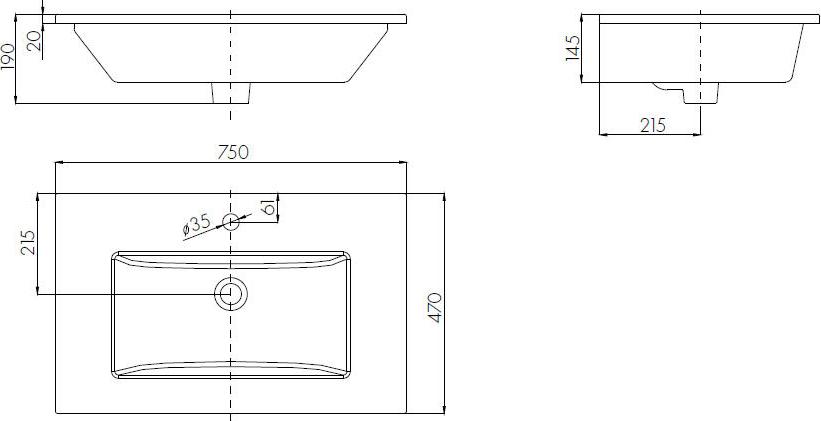 Раковина Aquaton Квадро 75 1AX171WBXX000