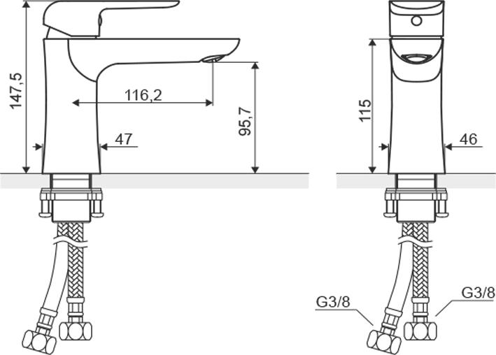 Смеситель для раковины Excellent Clever ARAC.4101CR, хром