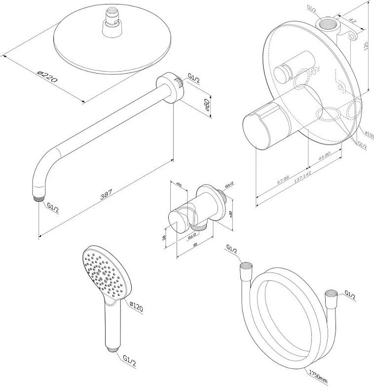 Душевая система AM.PM X-Joy TouchReel FP85A1RH20, хром