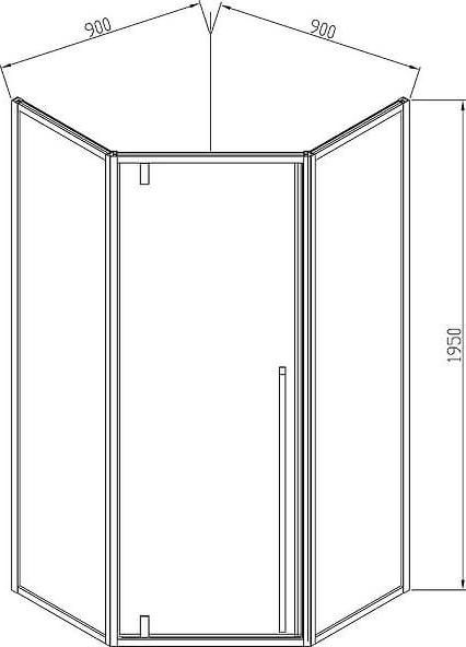 Душевой уголок Vincea Penta VSP-3P900CLB, стекло прозрачное, профиль черный