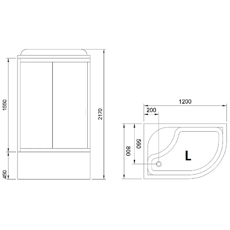 Душевая кабина Royal Bath BK RB8120BK3-WC-R