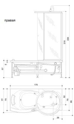 Акриловая ванна Jacuzzi Twin 9447-729A Sx/Dx белый