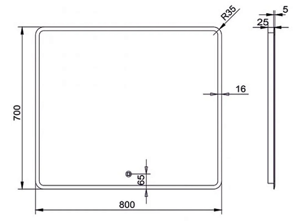 Зеркало Gair Fly MRM0159 белый