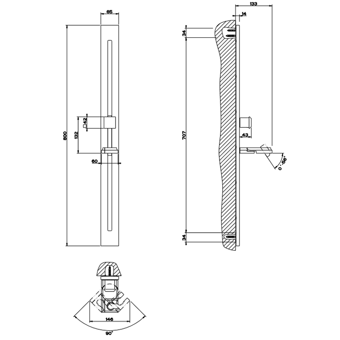 Штанга для душа Gessi Eleganza 46142#031, хром