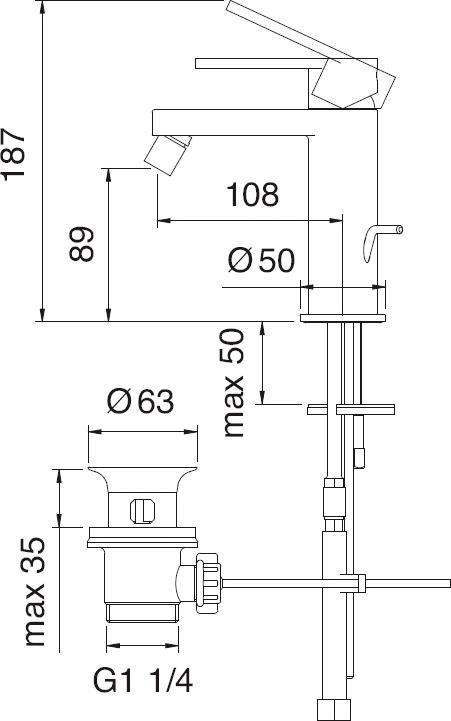 Смеситель Treemme Klab 2720.NC для биде