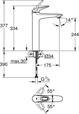 Смеситель для раковины Grohe Eurostyle new 23570003