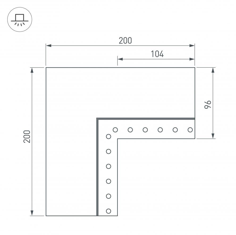 Коннектор L-образный внутренний Arlight SL-Linia55-Fantom-EDGE 030136