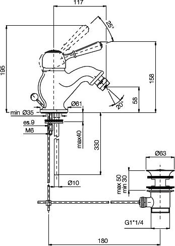 Смеситель Fima Carlo Frattini Bell F3362BR для биде