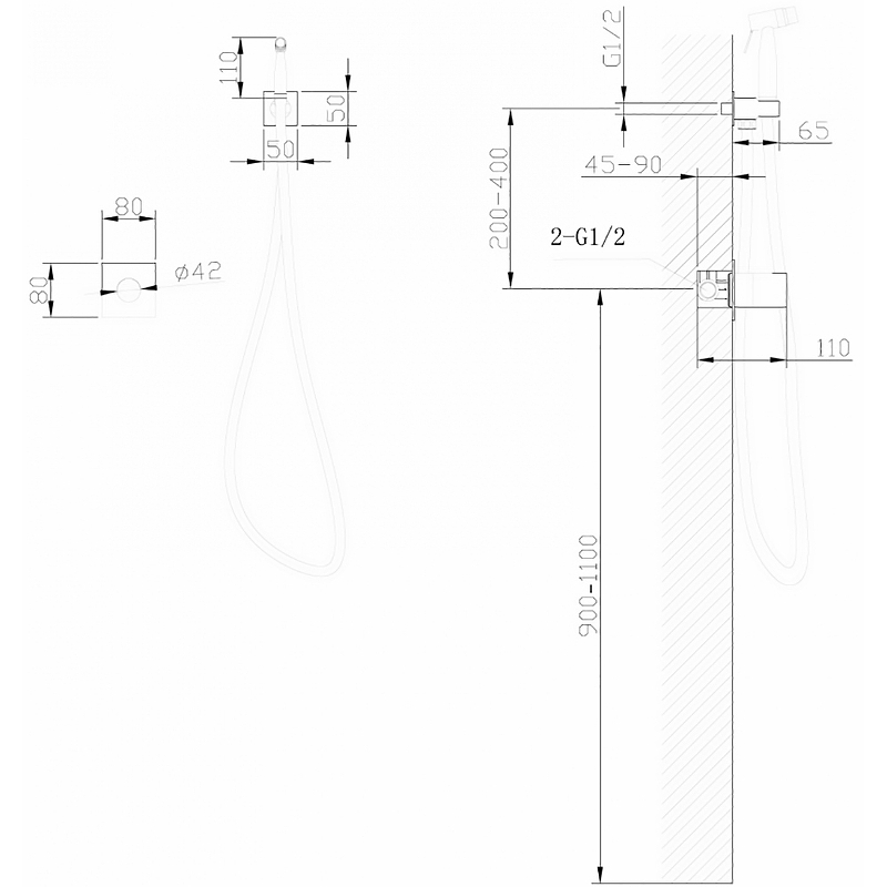 Гигиенический душ ABBER Rund AF8725G золото матовое