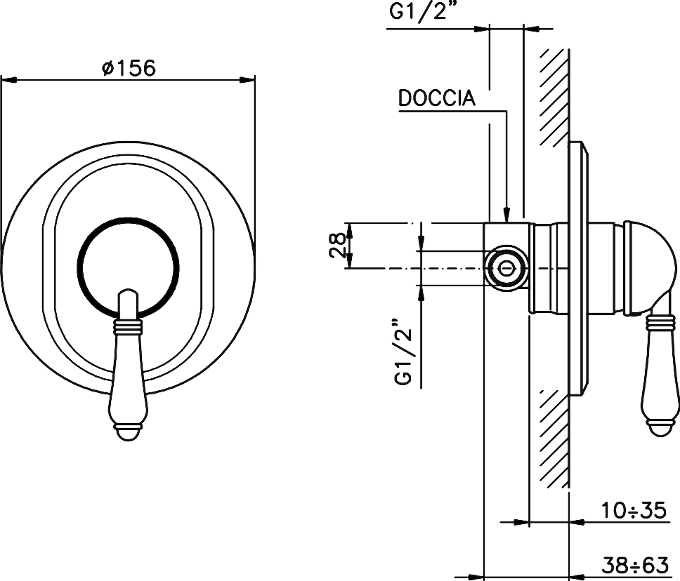 Смеситель Nicolazzi Signal 3406 CR 75 для душа