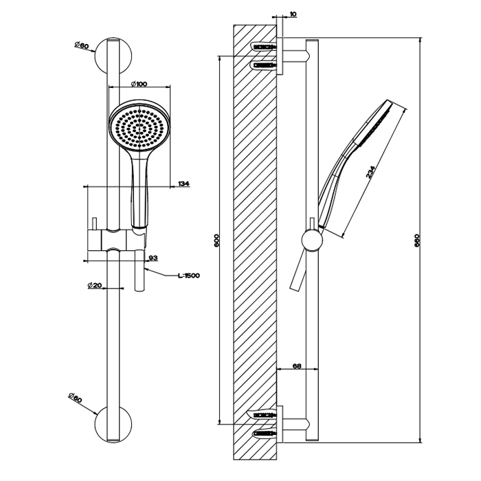 Душевой гарнитур Gessi Emporio shower 47304#031 хром