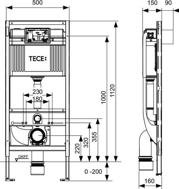 Инсталляция для унитаза Tece Рrofil 9300379