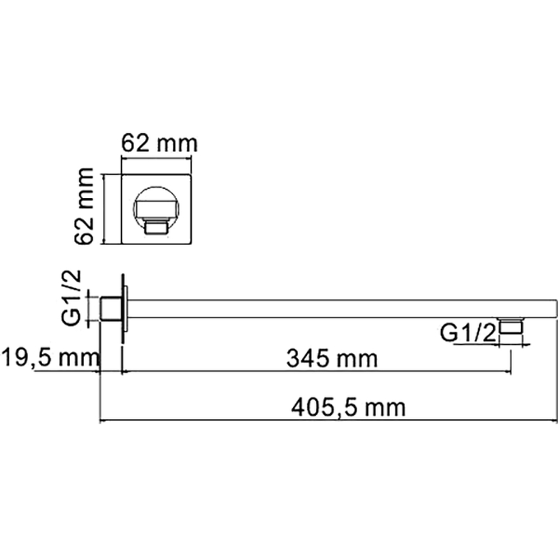 Кронштейн для верхнего душа Wasserkraft A180 золото