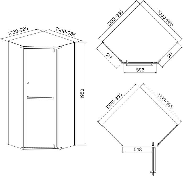 Душевой уголок Iddis Steel STE8SS0i23 100x100 см, сатин