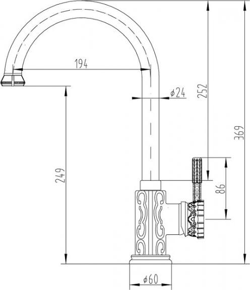 Смеситель для кухонной мойки ZorG Antic A 106K-BR бронза