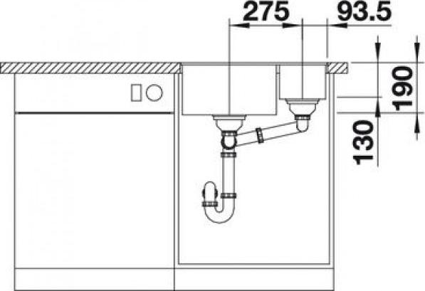 Кухонная мойка Blanco Subline 340/160-F 523570 алюметаллик