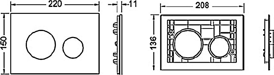 Кнопка смыва Tece Loop Modular 9240684 кнопка пергамон (стекло на выбор)