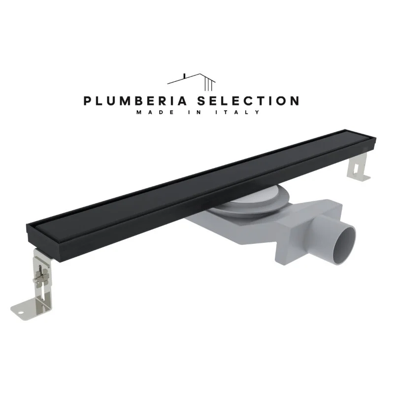 Дренажный канал Plumberia Selection PSL Linear PSL60NO, 60 см, под плитку, черный матовый