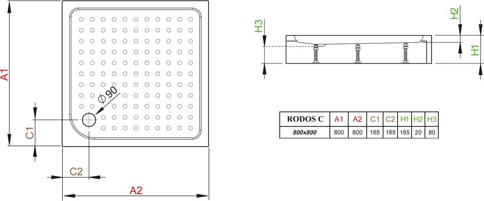 Поддон для душа Radaway Rodos C800