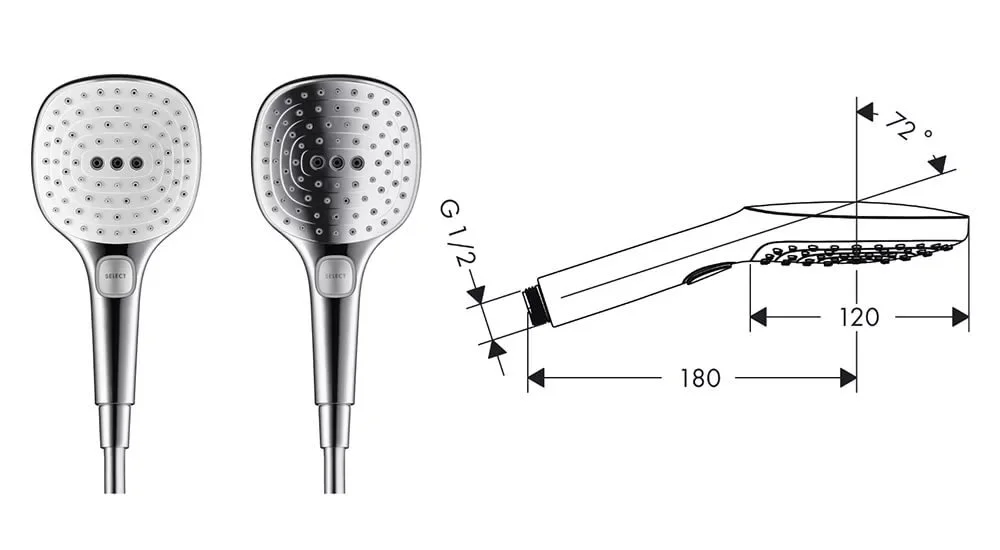 Душевая лейка Hansgrohe Raindance Select E 26521000 хром