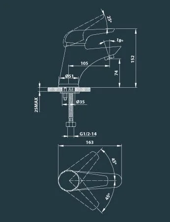 Смеситель для раковины Edelform Ocker OC1801 хром