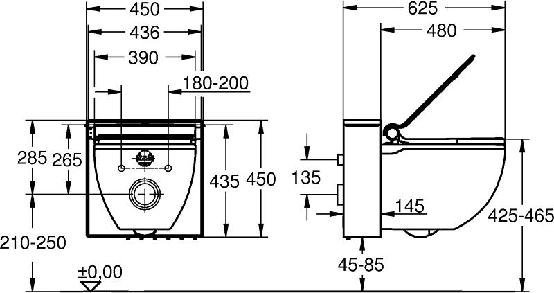 Унитаз-биде подвесной Grohe Sensia IGS 39111SH0