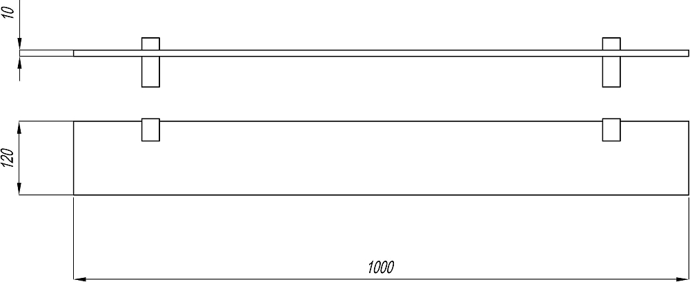 Полка стеклянная Aquaton 100 1A121903TU010