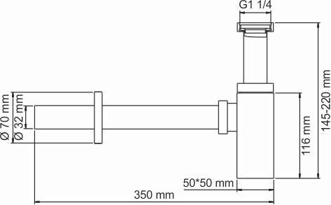 Сифон для раковины WasserKRAFT A096, светлая бронза