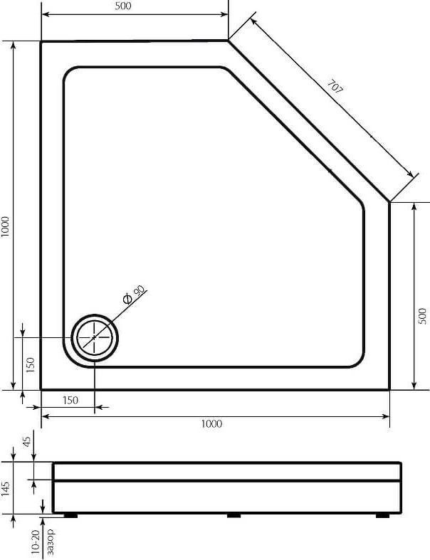 Душевой поддон Creto Pegas 100x100 см 7-1003, белый