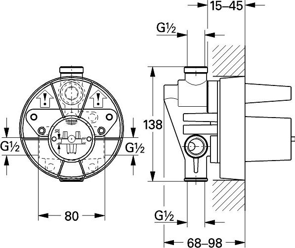 Скрытая монтажная часть Grohe Non Rapido OHM 33961000