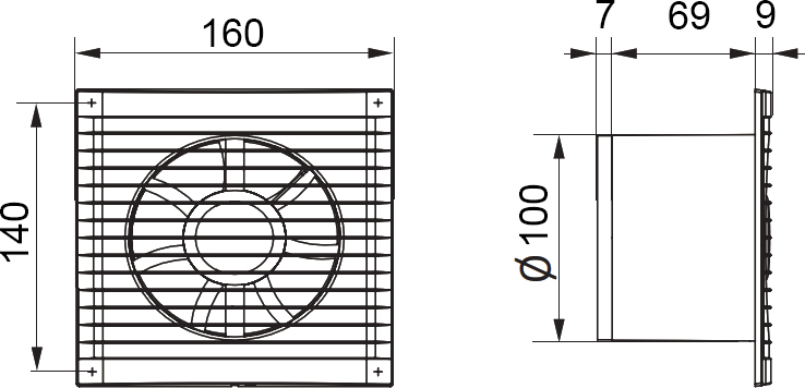 Вытяжной вентилятор Era E 100 S C MRe