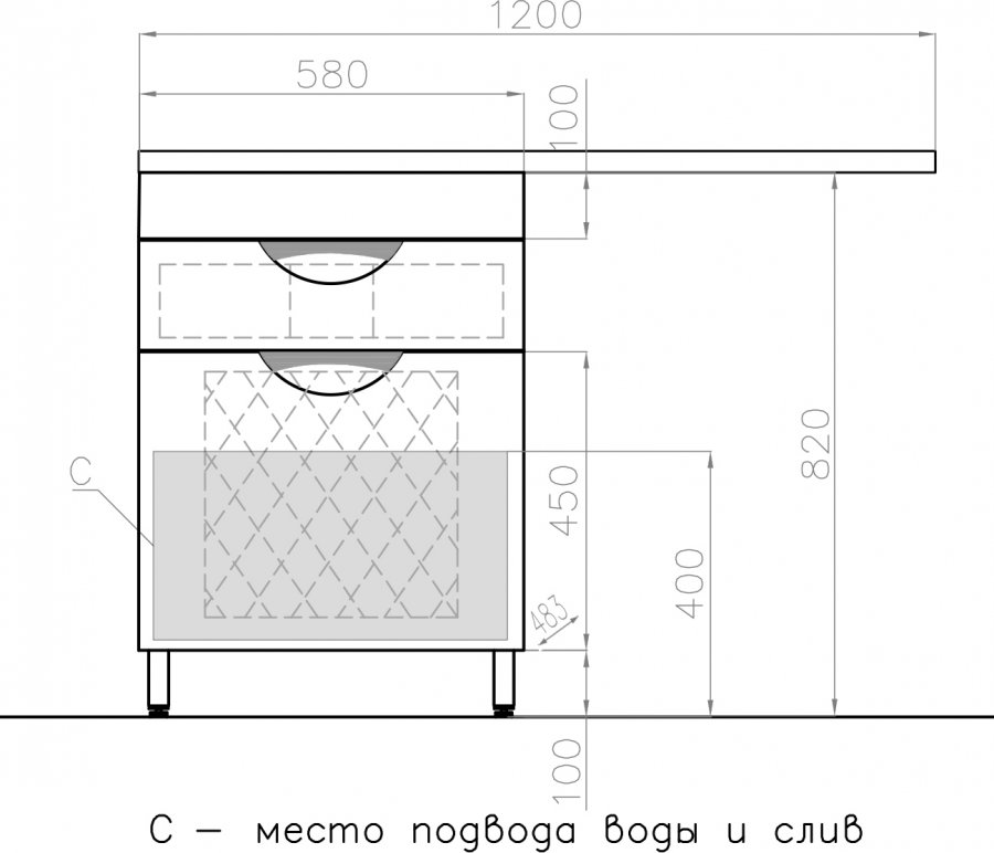 Тумба под раковину Style Line Жасмин 60 белый ЛС-00000645