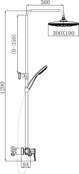 Душевая система Comforty FF074R-CCT 00-00004535, хром