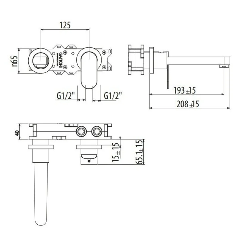 Смеситель для раковины Gattoni H2Omix 7003570NS серый