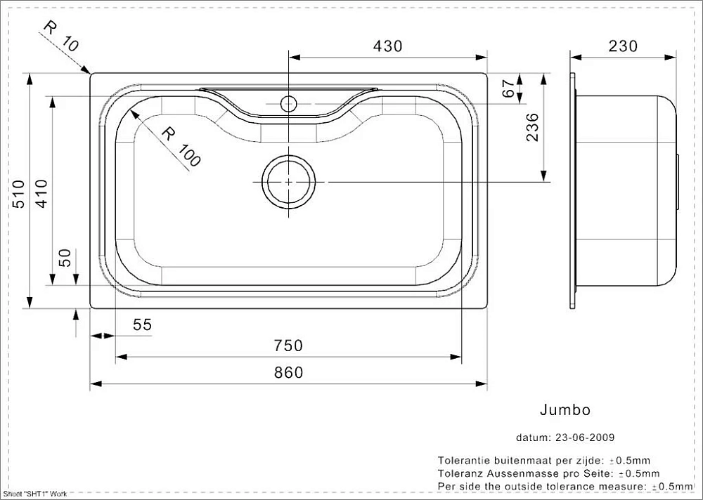 Кухонная мойка Reginox Jumbo 38588 хром