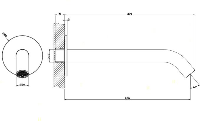 Излив для раковины Gessi 316 54110#239, steel brushed