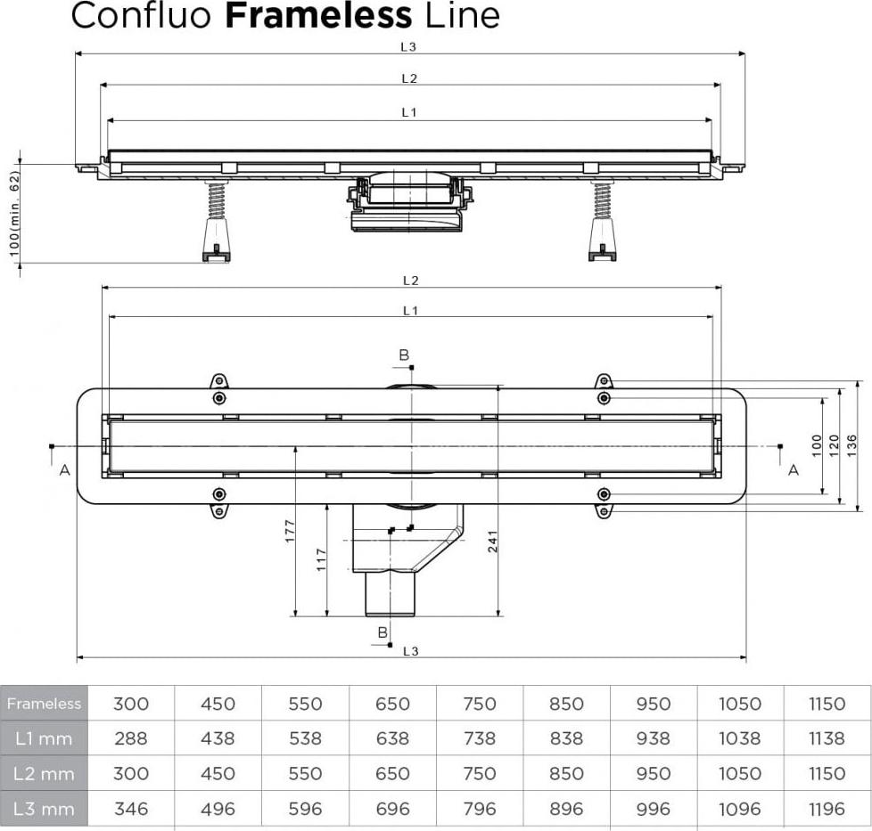 Душевой лоток Pestan Confluo Frameless Line 300 Black Glass 13701201, черный