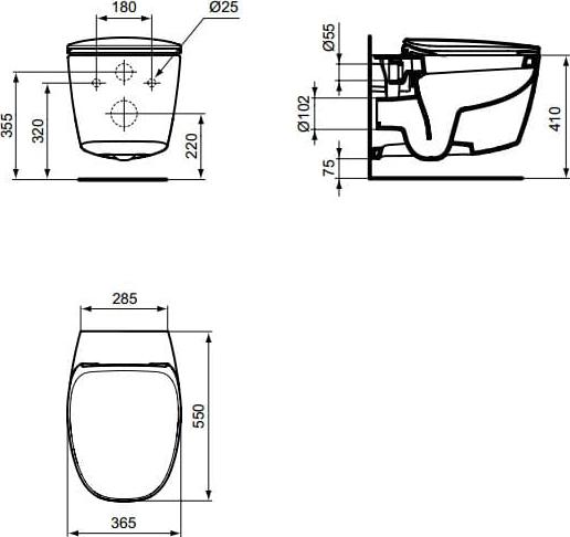 Подвесной унитаз Ideal Standard Dea T329201 с крышкой-сиденьем микролифт