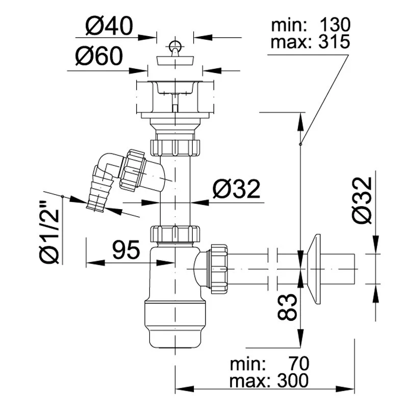 Сифон для раковины Styron STY-533-1 белый