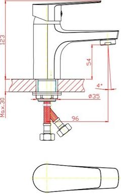 Смеситель для раковины Orange Loop M26-021rg, розовое золото