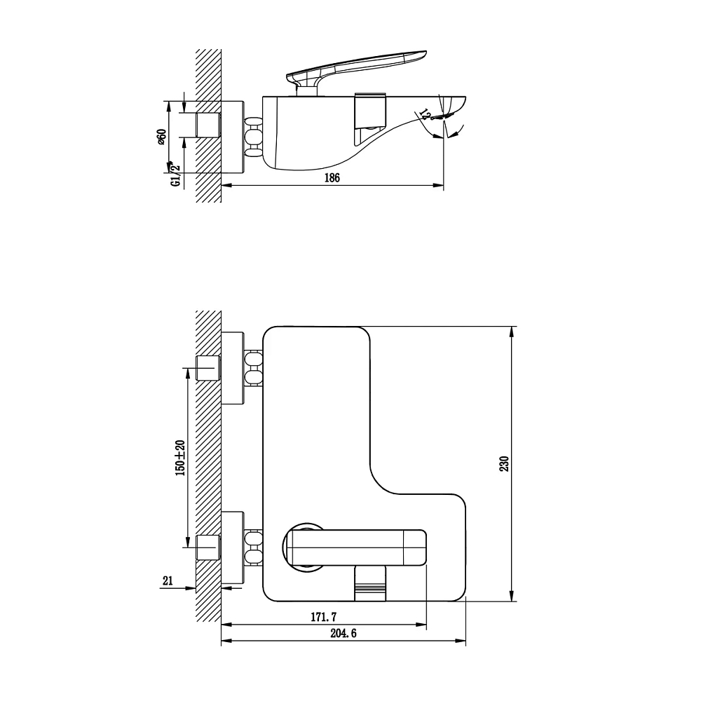 Смеситель для ванны Lemark Bellario LM6802C хром