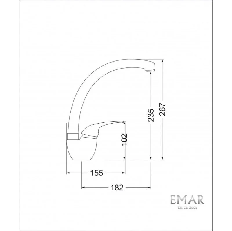 Смеситель для кухни Emar Quartz 3013.12 Оникс черный