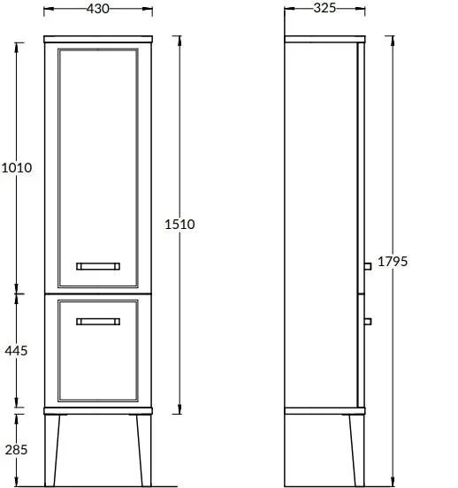 Шкаф-пенал Kerama Marazzi Pompei PO.N.150.BLK черный