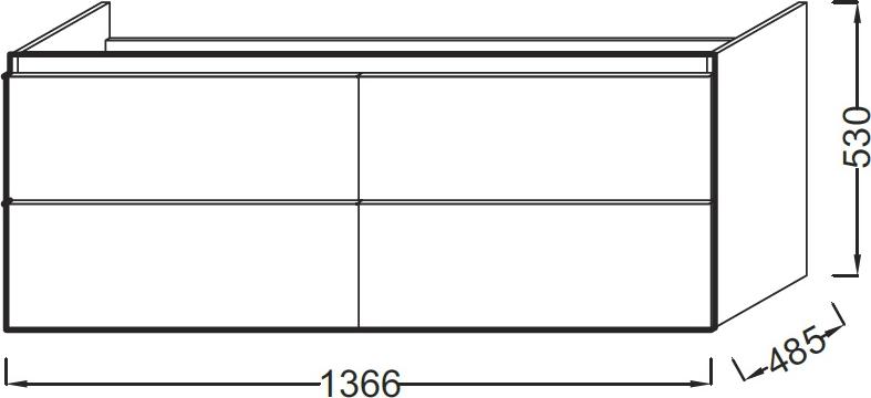 Тумба под раковину 135 см Jacob Delafon Odeon Up EB997-N14 серый