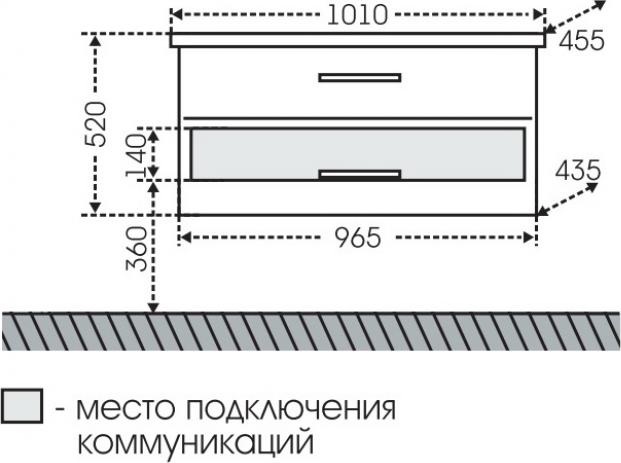 Тумба под раковину СанТа Виктория 700132N 96.5 см белый