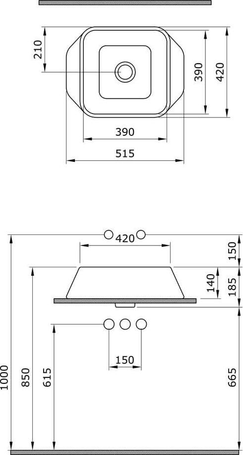 Раковина Bocchi Elba 1005-005-0125, черный глянец